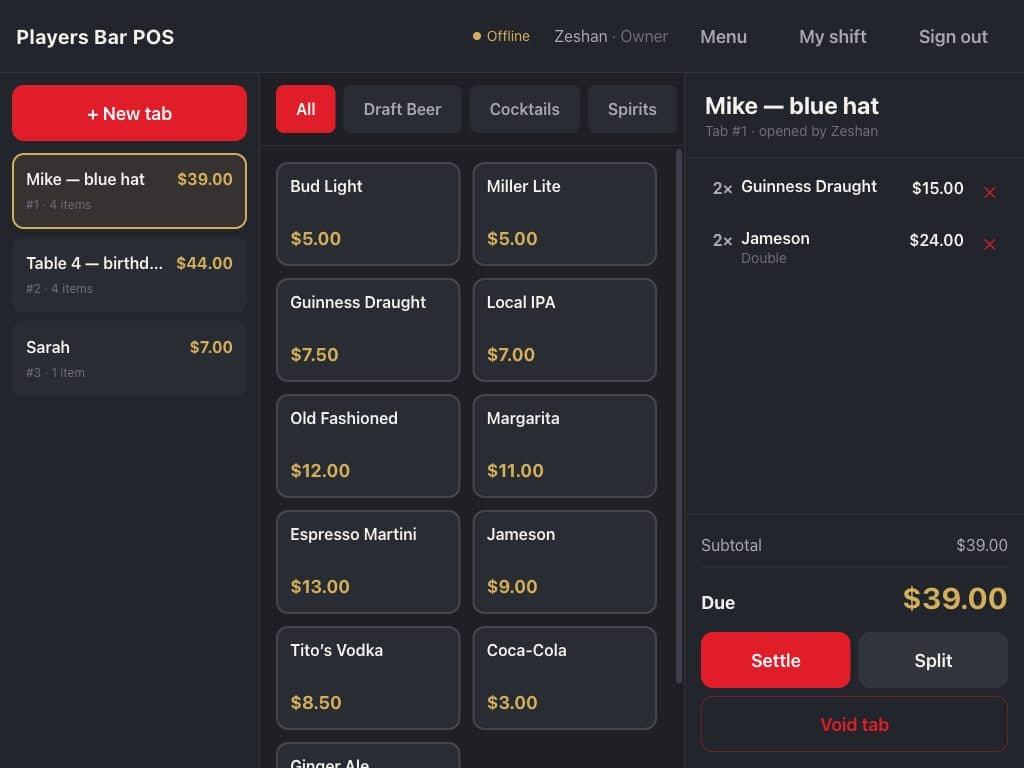 Bar Ordering & POS screenshot 2